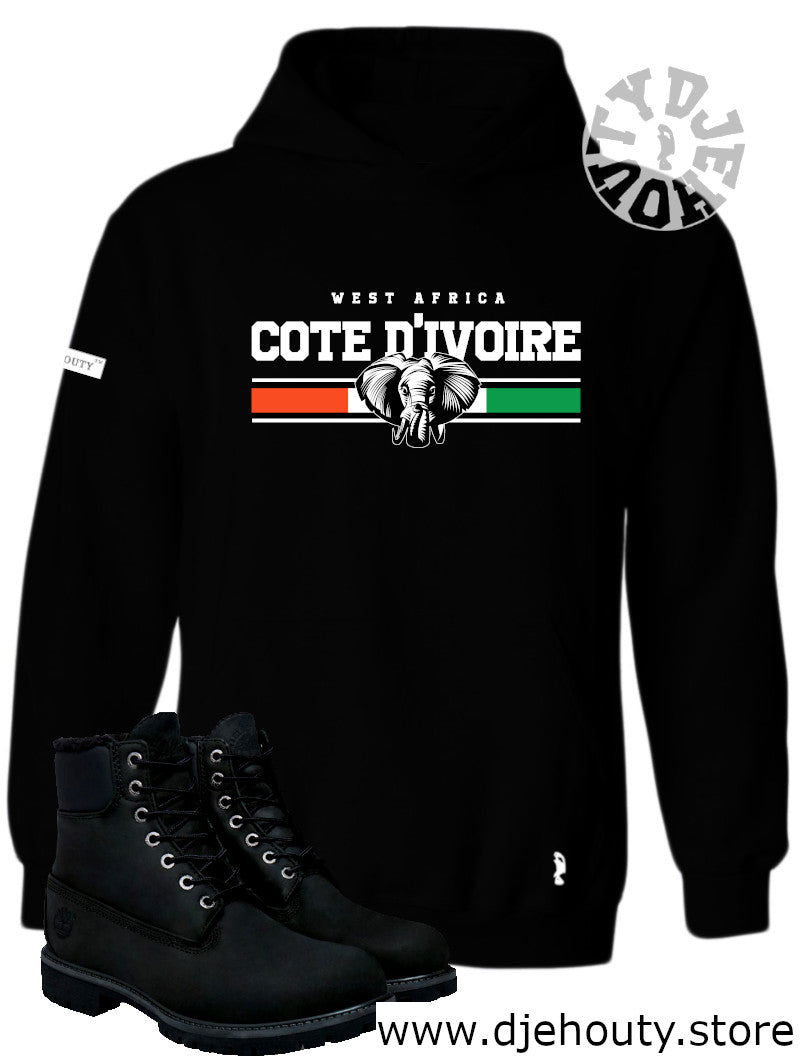 HOODIE COTE D'IVOIRE BANDE TRICOLORE
