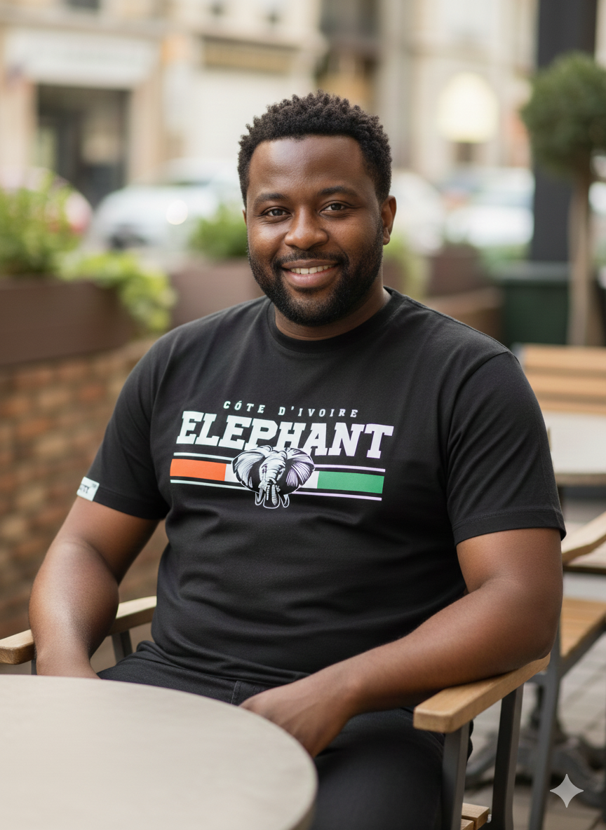 TSHIRT ELEPHANT BANDE TRICOLORE