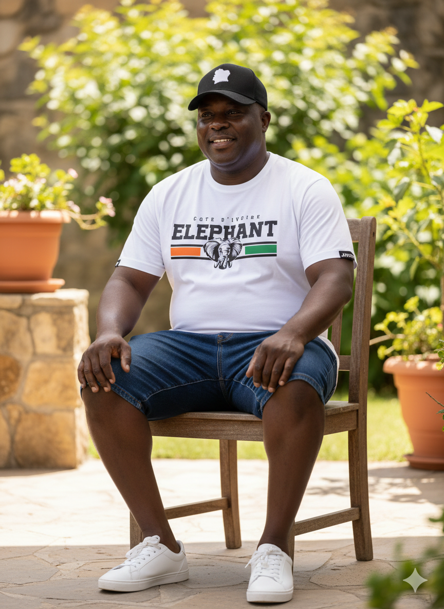 TSHIRT ELEPHANT BANDE TRICOLORE