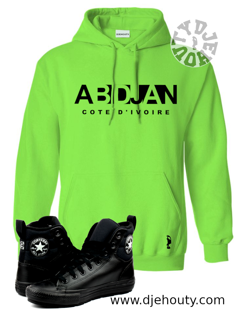 HOODIE ABIDJAN CARRES BLEU VERT