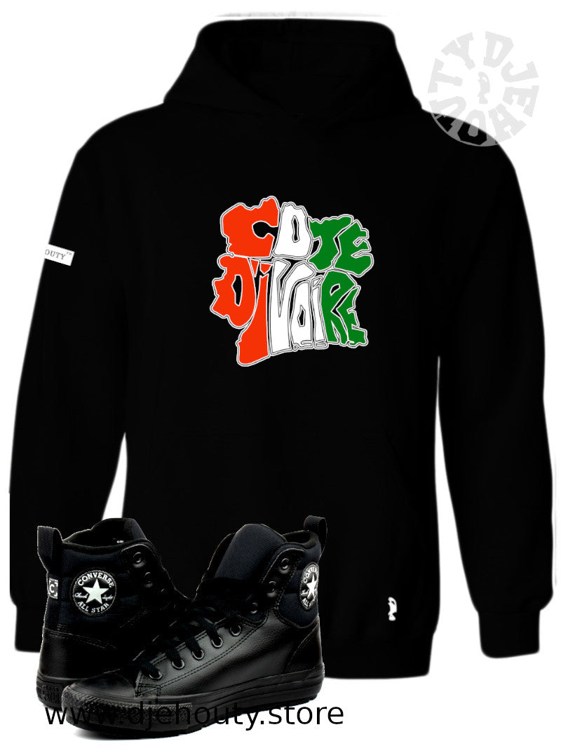 HOODIE COTE D'IVOIRE CARTE FORME TEXTE