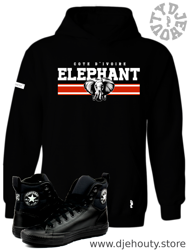 HOODIE ELEPHANT BANDE ORANGE