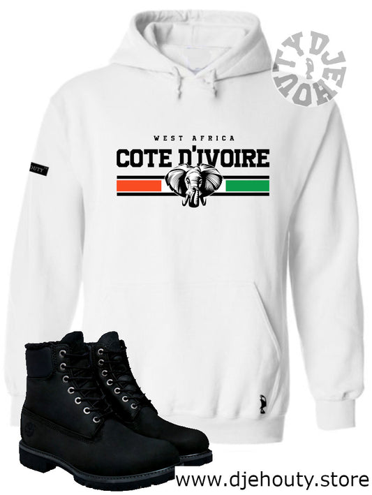 HOODIE COTE D'IVOIRE BANDE TRICOLORE