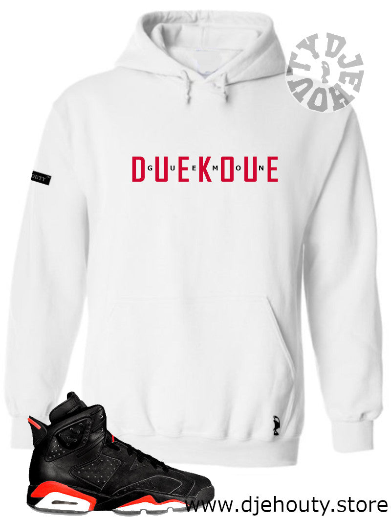 HOODIE DUEKOUE TEXTE ROUGE
