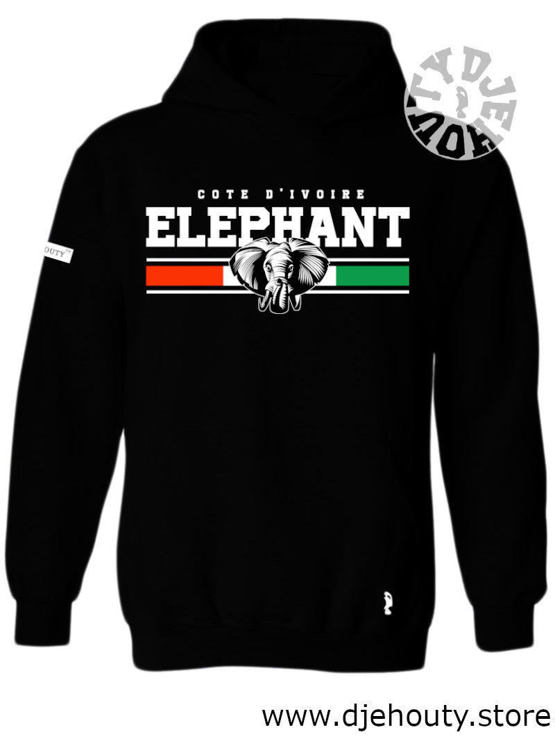 HOODIE ELEPHANT BANDE TRICOLORE