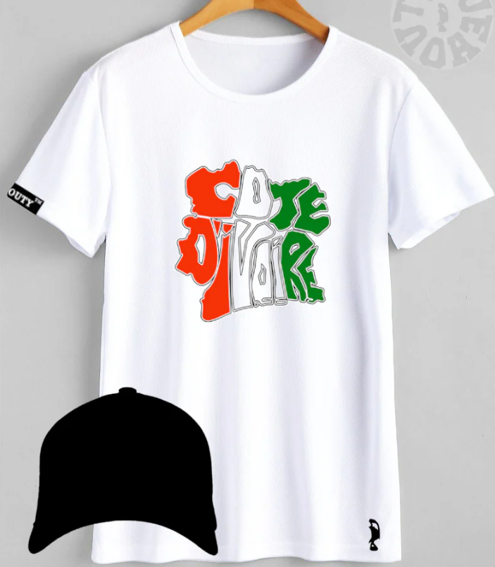 TSHIRT ENFANT COTE D'IVOIRE TEXTE FORME CARTE