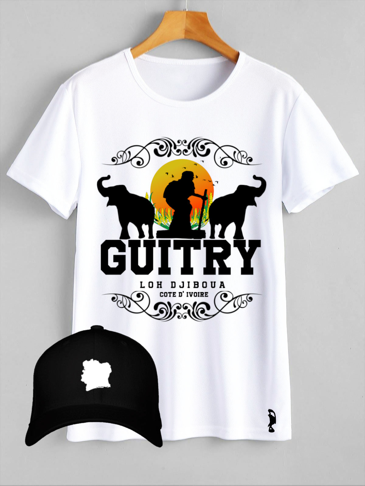 TSHIRT GUITRY STATUE BRAVE FEMME  ELEPHANT