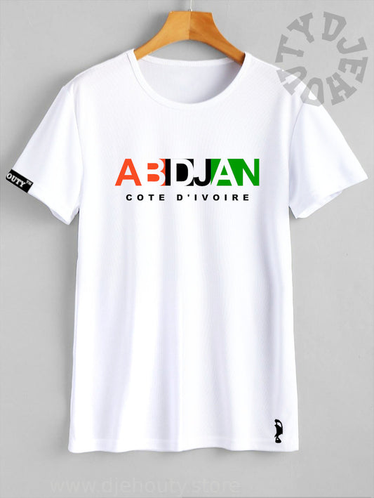 TSHIRT ABIDJAN CARRES BLEU VERT