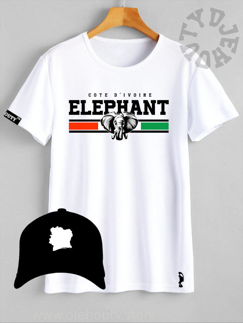 TSHIRT ELEPHANT BANDE TRICOLORE