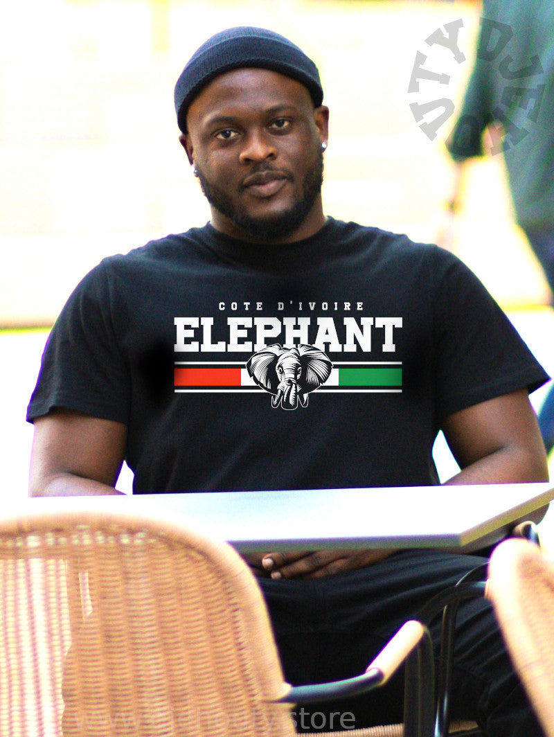 TSHIRT ELEPHANT BANDE TRICOLORE