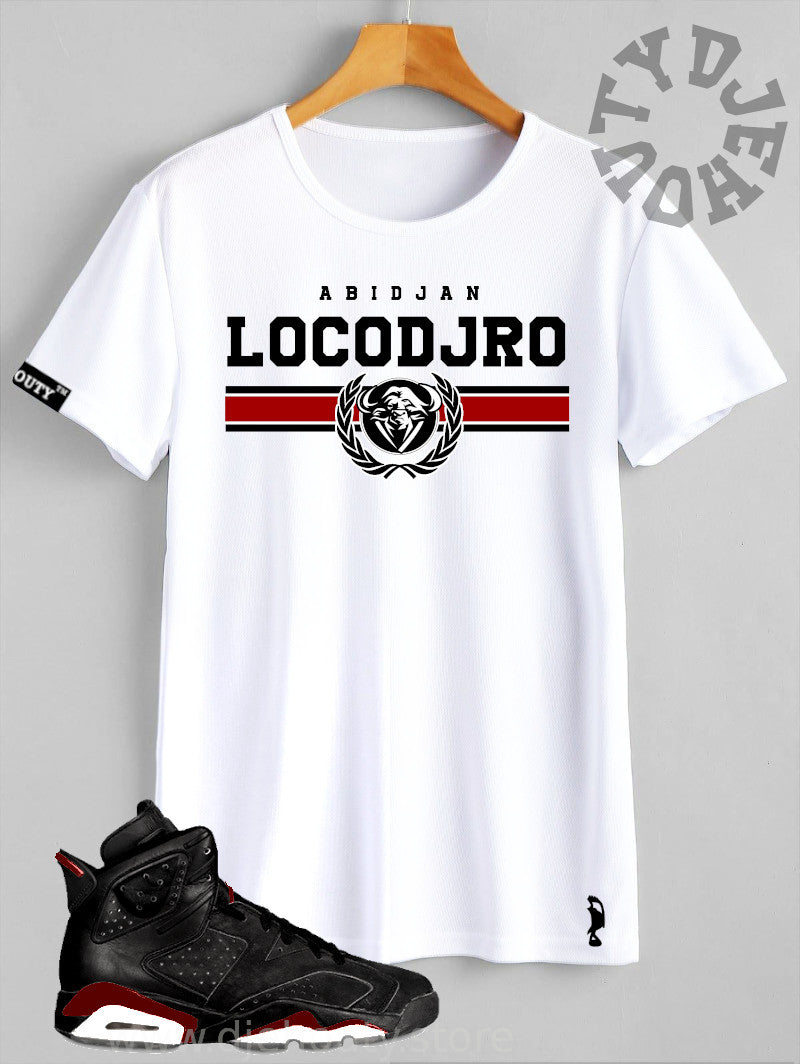 TSHIRT LOCODJRO BUFFLE BANDE ROUGE