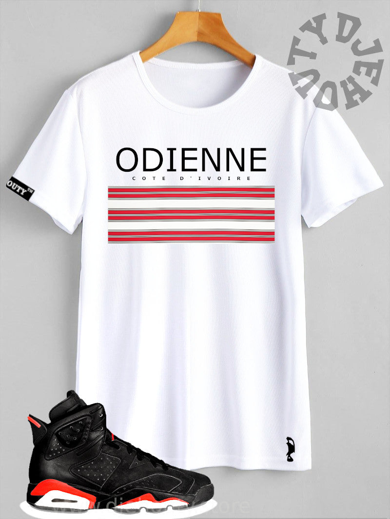 TSHIRT ODIENNE PAGNE DABALA ROUGE BLANC