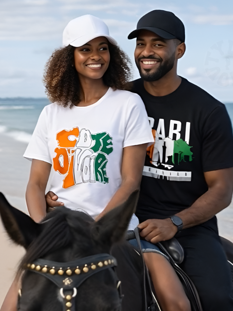 TSHIRT COTE D'IVOIRE TEXTE FORME CARTE