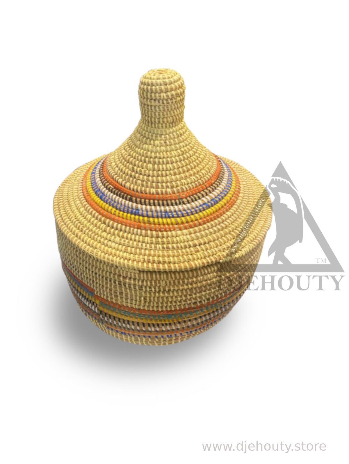 PETIT PANIER ROND BANDES  MULTICOLORES COLEES